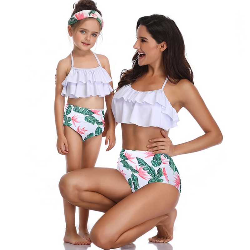 Wholesale fashion high waisted kids designer swimsuit women