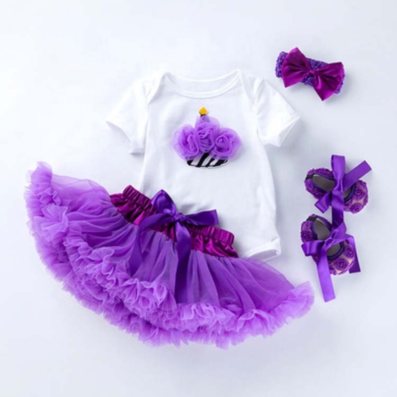 Wholesale Little Kids Girl Bodysuit With Tutu Skirts Set With Leg Warmer And Headband 