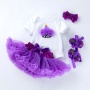 Wholesale Little Kids Girl Bodysuit With Tutu Skirts Set With Leg Warmer And Headband 