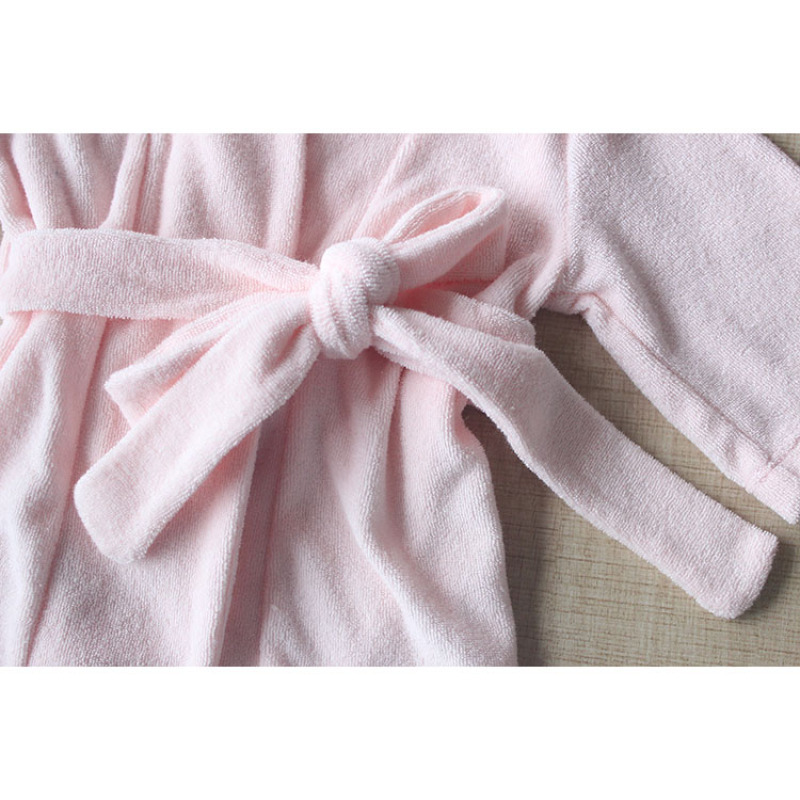 Customizable white super soft newborn knotted kids children dressing gown