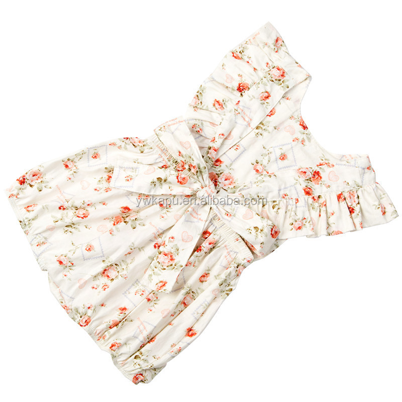 Comfortable short sleeve printed cloth fashion boutique big butterfly baby bubble romper