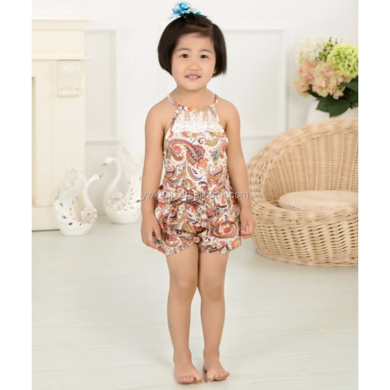 Wholesale newborn baby clothing organic cotton floral rompers and jumpsuits baby outfit