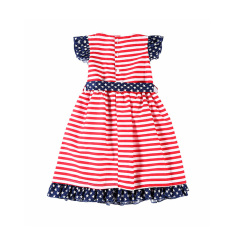 Wholesale Fashion Baby Girls Striped Cotton Ruffle Dresses Gingham Plaid Frocks with Lowest Prices