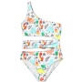 Latest style cartoon one shoulder swimwear strappy bikini