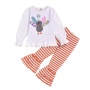 2021 thanksgiving black fashion kids fashion flare pants baby girls clothing sets clothes