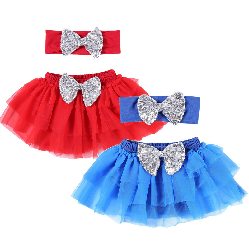 High Quality Boutique Wholesales 2 Styles Contton Kids Dress Baby 4th of July Tutus For Girl