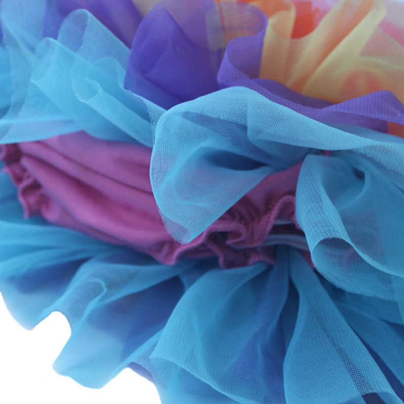 2020 factory starry bow layered rainbow gauze baby tutu bloomers pants cotton