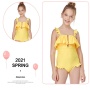 2021 fashion yellow blue ruffle swimsuit one piece sexy girl bikini