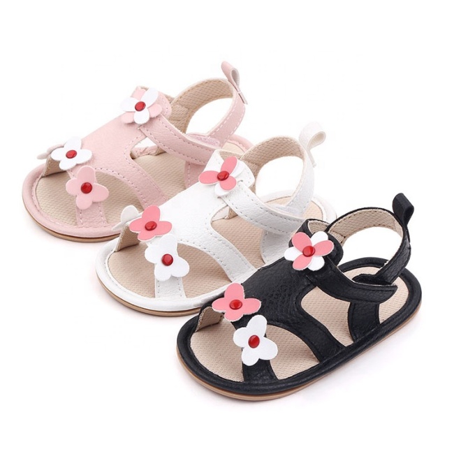 Summer fashionations flower dress custom hollow out baby sandals
