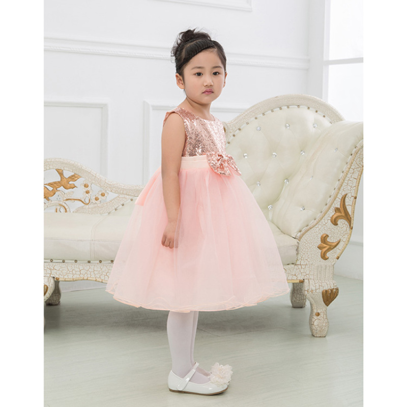 Wholesales Boutique Sequin Girl Flower Dress For Pageant Party