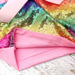 Wholesale Customized Design Cotton Rainbow Sequins Glitter Baby Girl Shorts With Bow