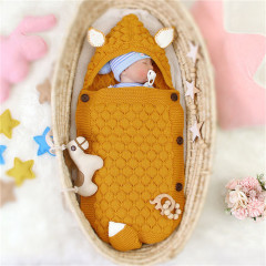 In stock new cute style solid color new born swaddle blanket baby sleeping bag