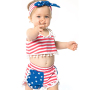 New arrival summer 4th of july cotton baby outfit girl clothing set