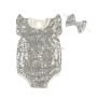 Wholesale Infant Toddlers Clothing Baby Romper,Baby Onesie with Matching Crown Headband