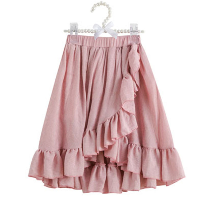 New Arrival Manufacturer Skirt Baby Girl Pink Plain Maxi Ruffles Single Layer Fashion Skirt