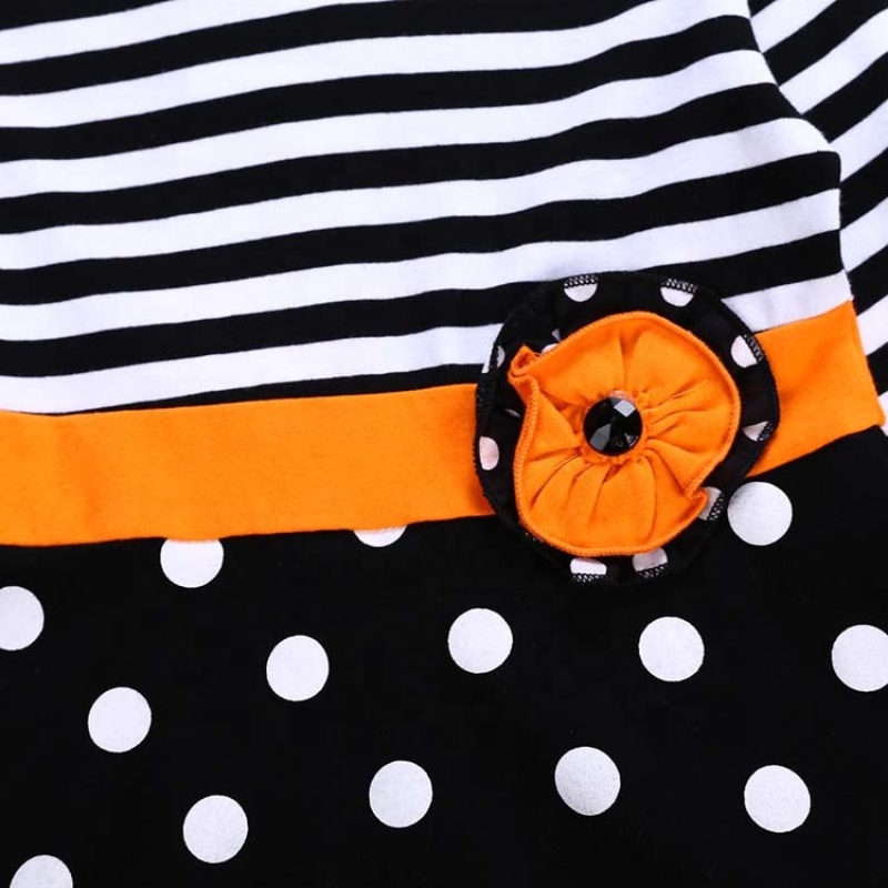 2021 autumn halloween black polka dot stylish dress flared pants toddler girl designer clothing