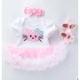 Wholesale Baby Birthday Tutu Tulle Dress With Baby Shoes And Headband Set