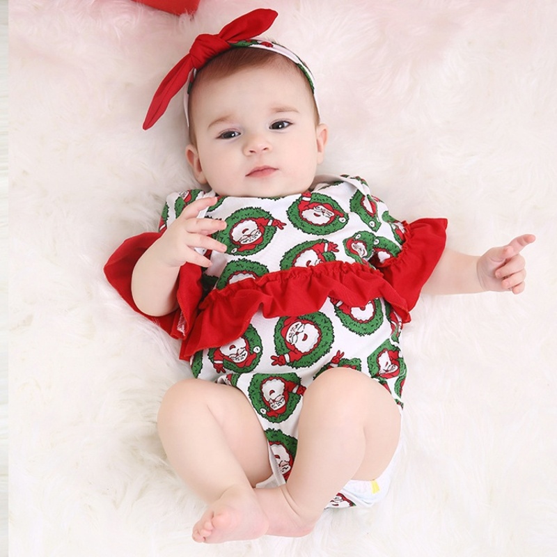 2021 korean fashion baby girls boutique clothing sets ruffle customize halloween romper