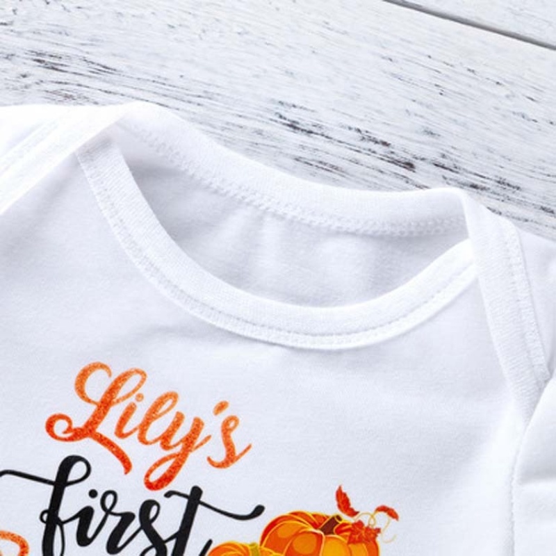 Thanksgiving day yellow short sleeve bow headband  layered mesh skirt three pieces baby rompers