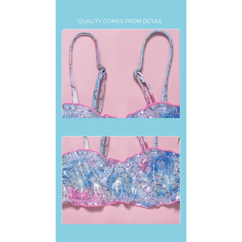 Summer new arrivals custom kids swimwear sparkling bikinis