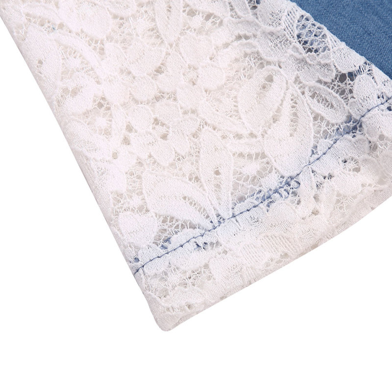 KAPU Boutique Denim Bell-bottomed pants cotton baby girl long  lace jeans pants