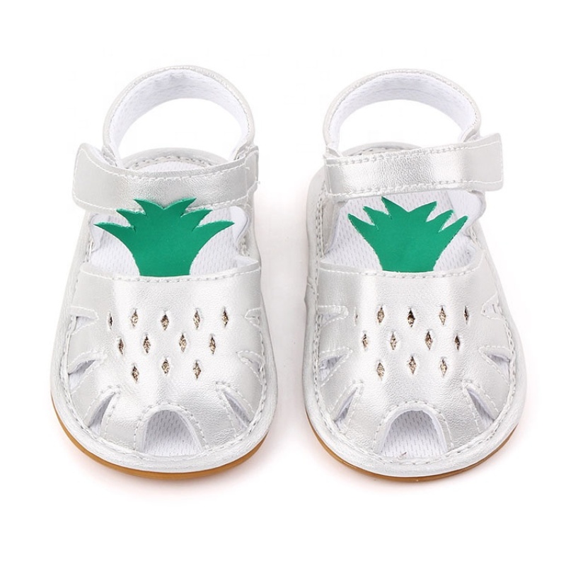 2021 cute white yellow flat heel hollow out fruit sandals