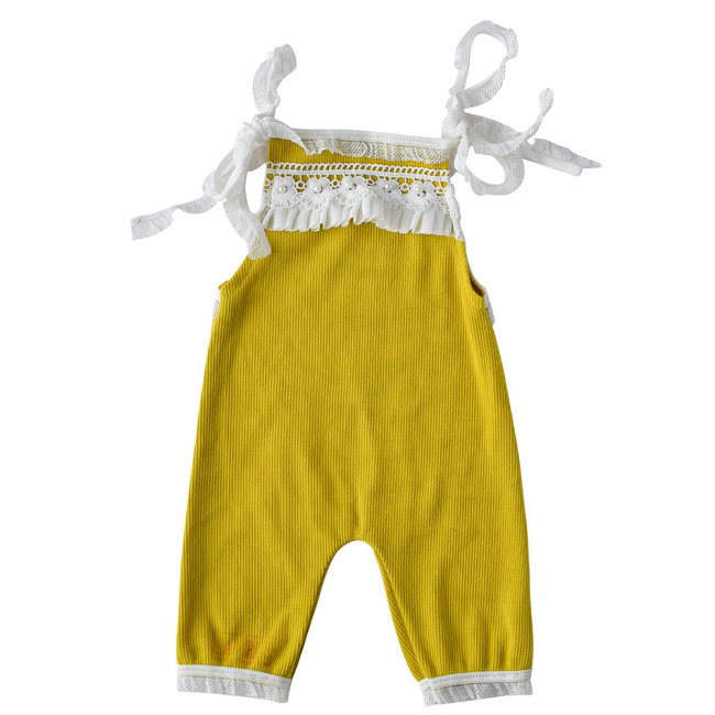 2020 fall ribbed cotton lace long newborn baby pants romper photograph clothes
