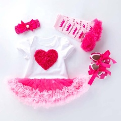 Wholesale Little Girl Birthday Party Wear Tutu Dress With Headband And Baby Shoes And Leg Warmer Set