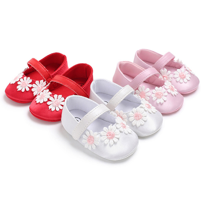 Multi-Color Breathable Fancy Flower Prewalker Kids Baby Girl Shoes in Stock for Spring