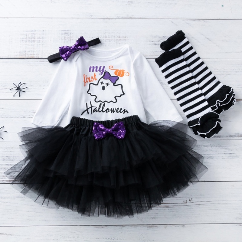 2021 fall short sleeve sequins  black tulle layered skirt baby girl dresses