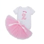 New Arrival Cotton Infant Baby Romper With Tutu Dress Set For Girl's Birthday Party 