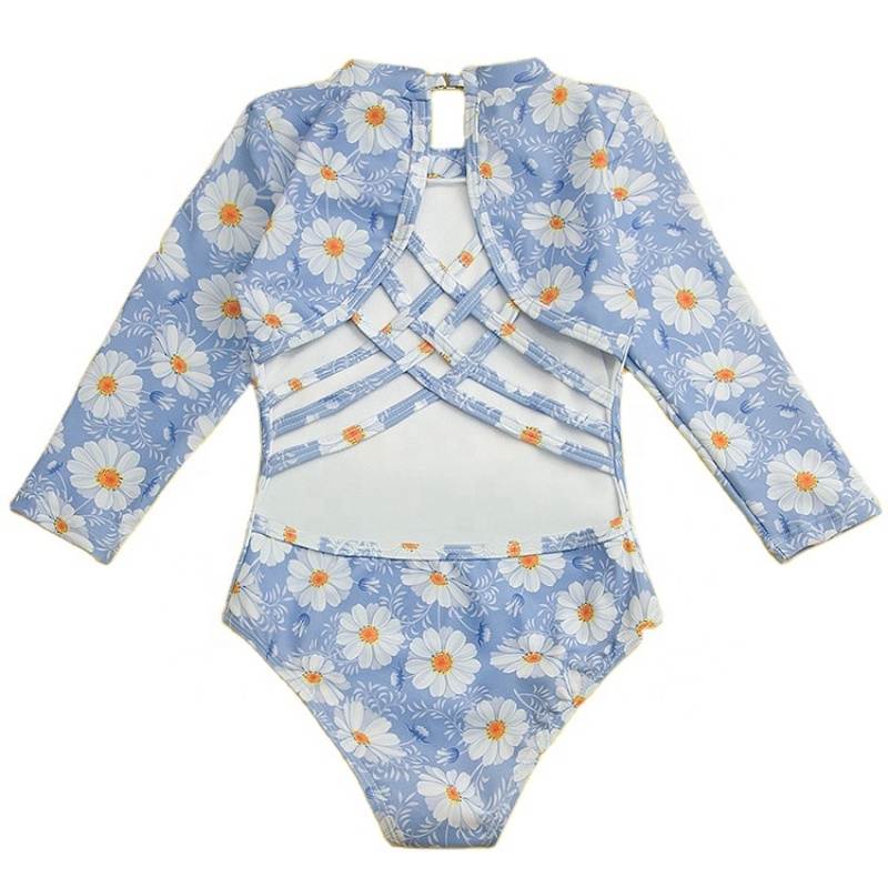2021 boutique breathable little girl one shoulder sexy bikini