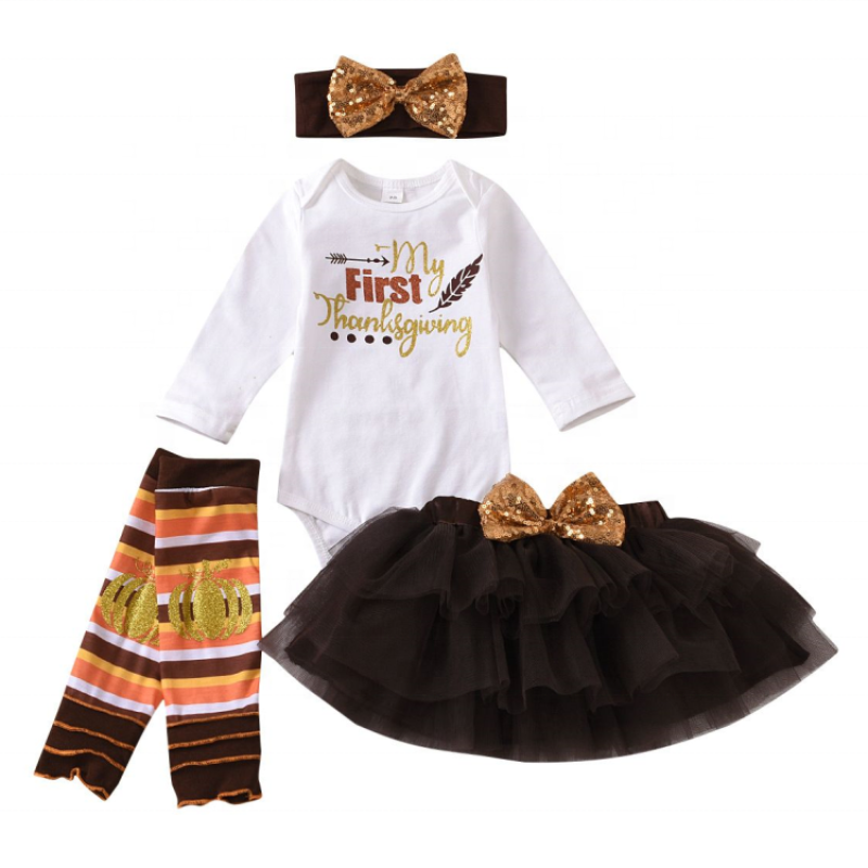 Favorite price thanksgiving day baby girls fashionable clothing tutu romper dresses