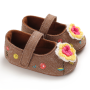 Hot Sale Boutique Cheap Flower Girls Pink Gold White Wedding Flat Shoes for Baby and Kids