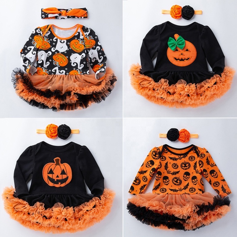 New arrivals lovely girls halloween boutique clothes toddler tutu dress