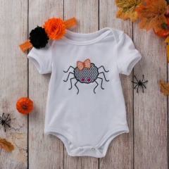 2021 white cute breathable halloween embroidered plain baby rompers