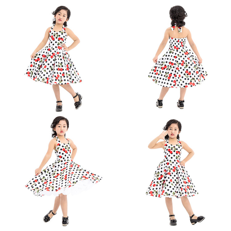 Factory Sale New Arrival Floral Girl Dress Like The 50s For School