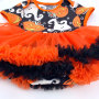 Fall Halloween Clothing Little Baby  Girls Short Sleeve Dress Pumpkin set