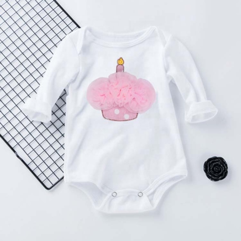 New Arrival Baby Girl Birthday Cake Romper 