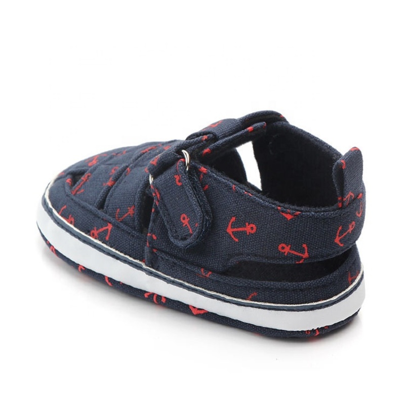 Hot saling baby shoes cotton hollow out buckle strap toddler boy sandals