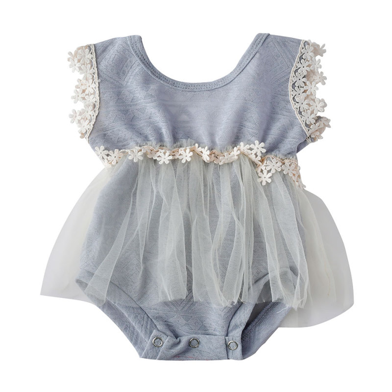 2019 Wholesale  fall  baby girl grown cotton lace  ruffle body romper