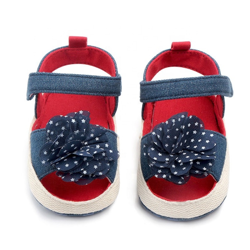 Summer new designs cute baby comfort shoes cotton sandals