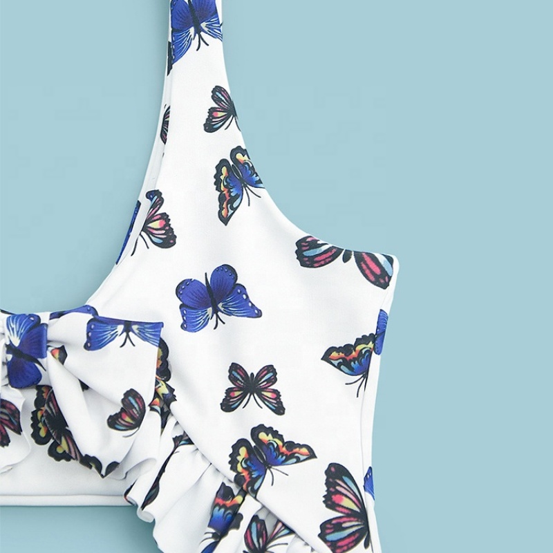 2021 korean trendy sexy cutout swimsuit butterfly hollow front tie bikini