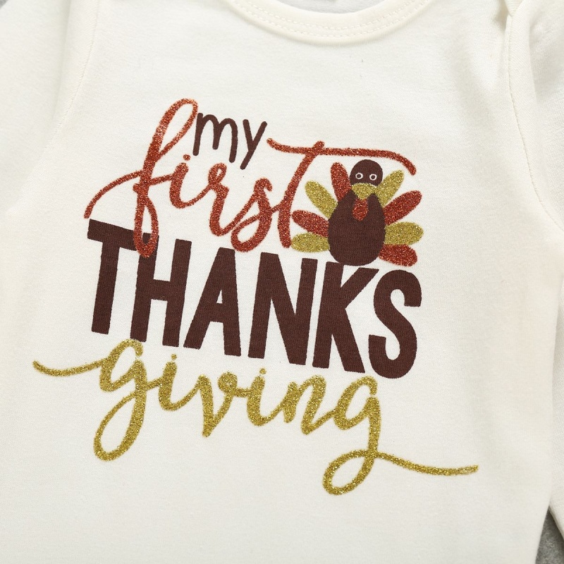 2021 thanksgiving day sequin bow headband mesh skirt romper girl babies clothing sets