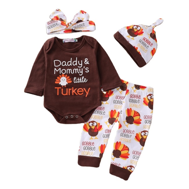 Thanksgiving new arrivals 2021 high quality 3 piece set baby clothing gift set