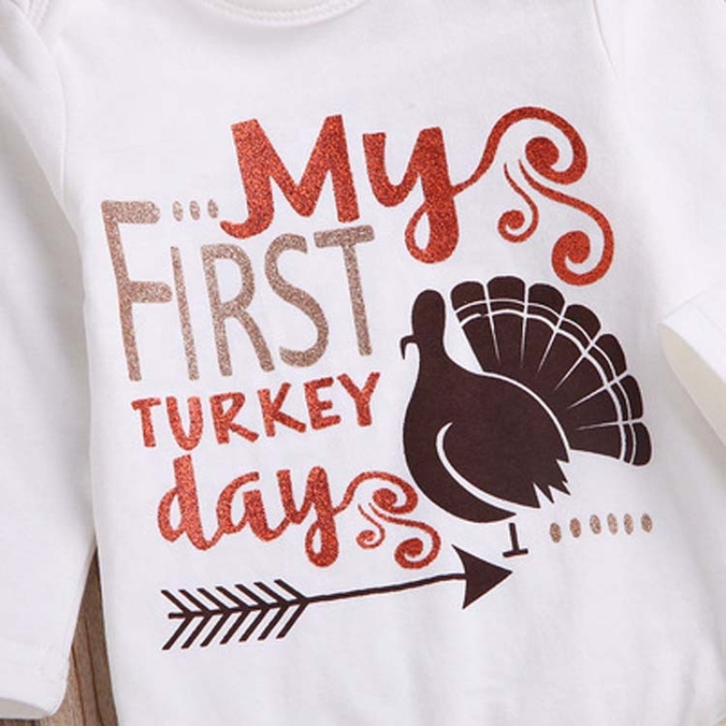 2021 thanksgiving day trendy designer  baby romper tiered skirt leg warmers 3 piece set clothes