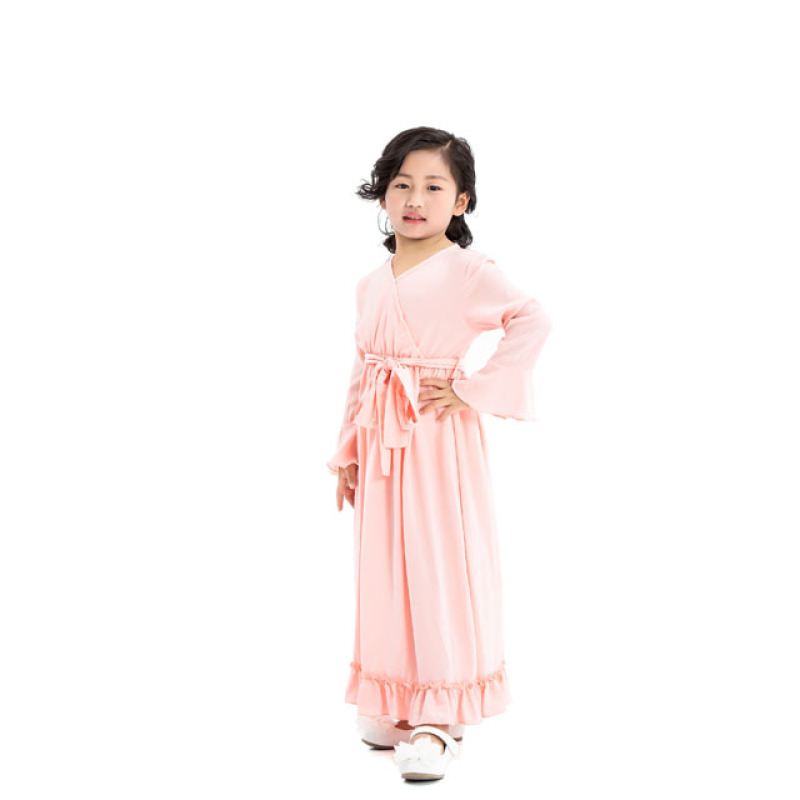 Good Quality Wedding Party Wear  8 years Children V-Neck Girl Maxi Dress