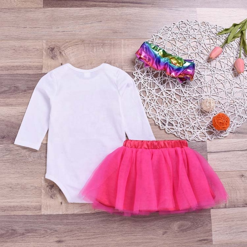 Baby supplies thanksgiving day trendy infant cotton clothes   rainbow tutu romper suit