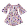 Wholesale oem fall Smocked flutter sleeves baby girl floral knit baby rompers