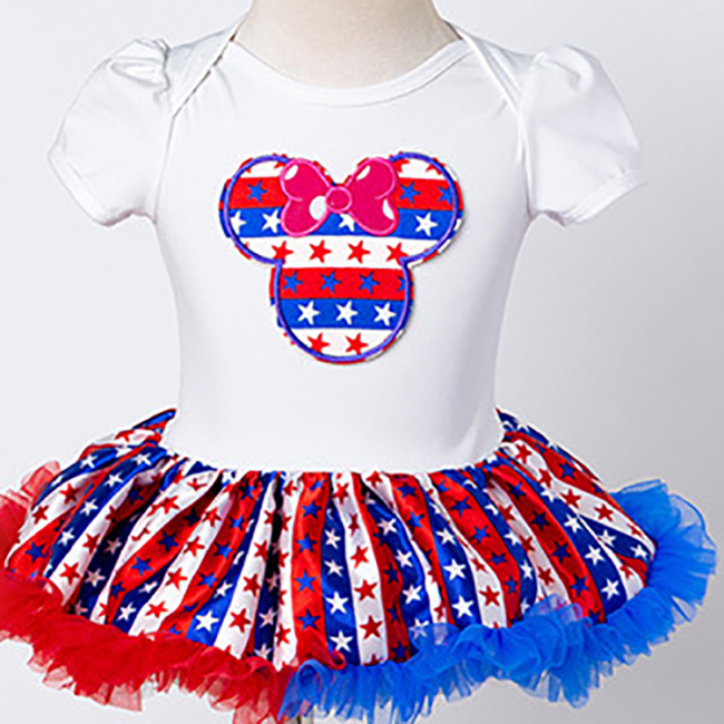 2021 New 4th of July one year baby girl clothing set outfit